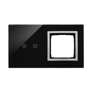 Simon 54 Touch touch panel 2 modules, Modul 1: 2 horizontal touch fields, Module 2: space for Simon 54 module, Fixing: horizontal, lunar lava — image 1