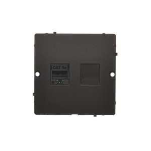 Simon Basic viena IT jungtis RJ45, 5e kategorijos (modulis), matinė juoda — nuotrauka 1