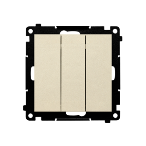 Simon 55 triple contact push button, 10AX, champagne matt — image 1
