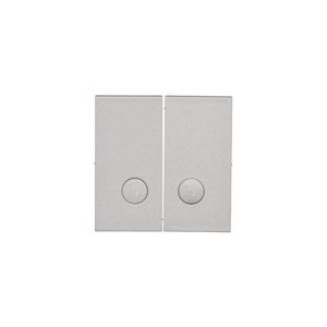 Simon 55 double button for switches and push buttons, matt aluminum — image 1