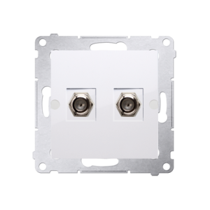 Simon 54 double aerial socket type "F", white — image 1