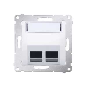 Simon 54 double angled cover for ITC socket for Keystone, (module), white — image 1