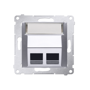 Simon 54 double angled cover for ITC socket for Keystone, (module), silver matt, metalic — image 1