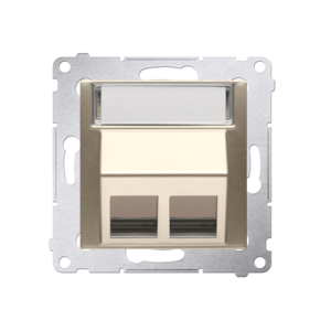 Simon 54 double angled cover for ITC socket for Keystone, (module), gold matt, metalic — image 1