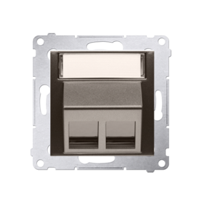 Simon 54 double angled cover for ITC socket for Keystone, (module), bronze matt, metalic — image 1