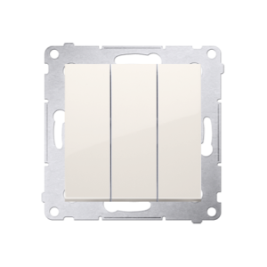 Simon 54 triple contact push button, (module), 10AX, quick connection, cream white/electro white — image 1