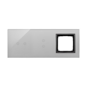 Simon 54 Touch touch panel 3 modules, Modul 1: 2 horizontal touch fields, Module 2: 2 vertical touch fields, Module 3: space for Simon 54 module, Fixing: horizontal, storm cloud — image 1