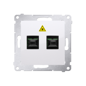 Simon 54 double fiber optic sockets, white — image 1