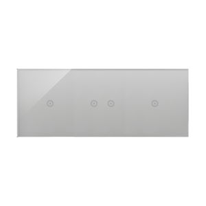 Simon 54 Touch touch panel 3 modules, Modul 1: 1 touch field, Module 2: 2 horizontal touch fields, Module 3: 1 touch field, Fixing: horizontal, silver mist — image 1