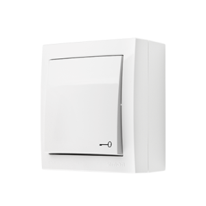 Simon Aquaclick single contact push button IP44, 10AX, white — image 1