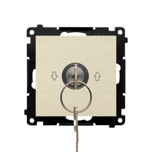 Simon 55 roller blond switch with key, 10A, champagne matt — image 1