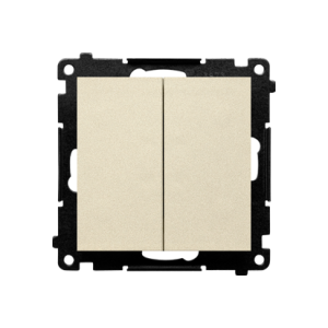 Simon 55 single pole switch with double push button, 16AX, champagne matt — image 1