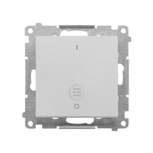 Simon 55 double intermediate switch with indicator light, 10AX, matt aluminum — image 1