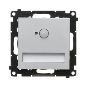 Simon 55 LED luminaire with motion sensor, 230V, (module), matt aluminum — image 1