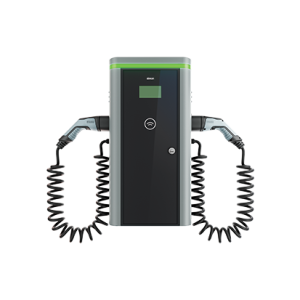 Electric vehicle charging station, Simon Neon, wall mounted, Single phase, 32A, 14.8kW, Type 2 spiral charging cable, RFID, MID, 4G/LTE modem, 40A, C type circuit breaker 30mA, A type earth leakage circuit breaker — image 1
