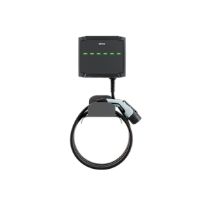 Electric vehicle charging station, Simon SM34, wall mounted, Single phase, 32A, 7.4kW, Type 2 straight charging cable, optional RFID, MID — image 1