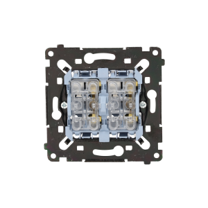 Simon 55 three position (1-0-2) blind control double switch, 10A, black — image 1