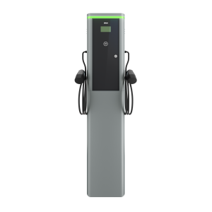 Elektromobilių įkrovimo stotelė „Simon Neon“, ant pjedestalo, vienfazė, 32 A, 14 800 W, tiesus 2 tipo įkrovimo kabelis, RFID, MID, 4G/LTE modemas, 40 A, C tipo automatinis jungiklis 30 mA, A tipo nuotėkio į žemę automatinis jungiklis — nuotrauka 1