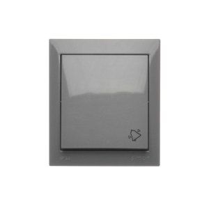 Simon Aquaclick splash-proof "bell" push button, IP44, 10AX, dark grey — image 1