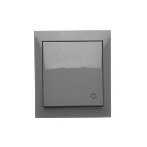 Simon Aquaclick splash-proof "light" push button, IP44, 10AX, dark grey — image 1