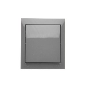 Simon Aquaclick splash-proof single switch, IP44, 10AX, dark grey — image 1