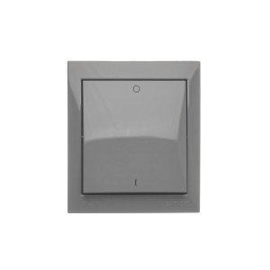 Simon Aquaclick splash-proof single switch, IP44, 16AX, dark grey — image 1