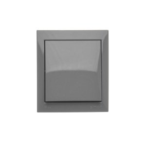 Simon Aquaclick splash-proof intermediate switch without pictogram, IP44, 10AX, dark grey — image 1