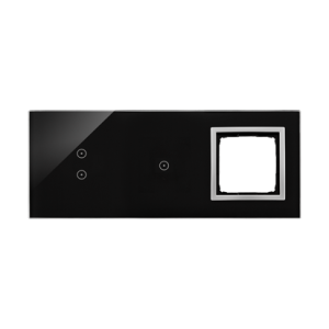 Simon 54 Touch touch panel 3 modules, Modul 1: 2 vertical touch fields, Module 2: 1 touch field, Module 3: space for Simon 54 module, Fixing: horizontal, lunar lava — image 1