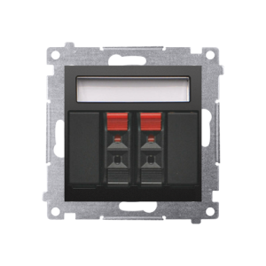 Simon 54 double loudspeaker socket, black matt — image 1