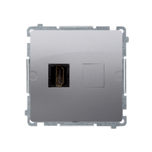 Simon Basic viena HDMI jungtis, matinis sidabras, metalizuotas — nuotrauka 1