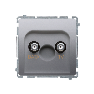 Simon Basic TV-DATA aerial socket, atten.: 5dB, silver matt, metalic — image 1