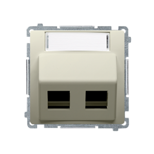 Simon Basic double angled cover for ICT sockets for "Panduit" with descriptive field, (module), beige — image 1