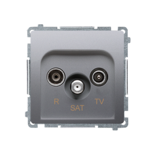 Simon Basic r-TV-SAT „pass through“ antenos lizdas, silpninimas: 10 dB, matinis sidabras, metalizuotas — nuotrauka 1