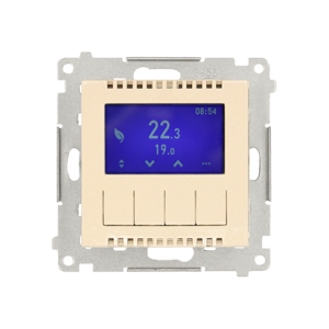 Simon 54 digital thermostat, cream white/electro white — image 1