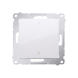 Simon 54 two-pole switch, (module), 16AX, Screw, white — image 1