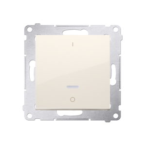 Simon 54 double switch with LED indicator light, (module), 10AX, quick connection, cream white/electro white — image 1