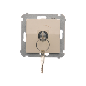 Made-to-order product, Momentary single switches with key - two positions ''0-1'', (module), Simon 54, IP20, 5A, cream white/electro white — image 1
