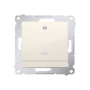 Simon 54 double hotel room switch with indicator light, 10A, 2A, cream white/electro white — image 1