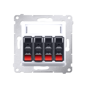 Simon 54 quadruple loudspeaker socket, white — image 1