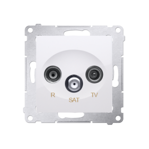 Simon 54 r-TV-SAT pass through aerial socket, atten.: 10dB, white — image 1