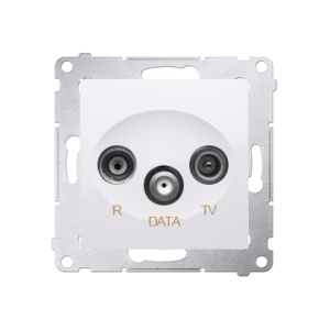 Simon 54 r-TV-DATA lizdas, silpninimas: 10 dB, balta — nuotrauka 1