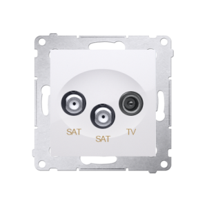 Simon 54 SAT-SAT-RTV double aerial socket, atten.: 1dB, white — image 1