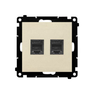 Simon 55 RJ12 double telephone socket, champagne matt — image 1