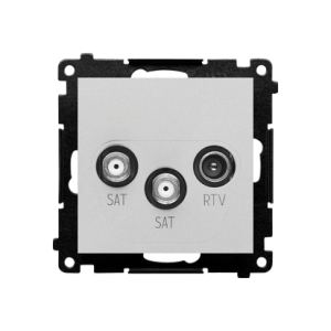 Simon 55 SAT-SAT-RTV double aerial socket, module, matt aluminum — image 1