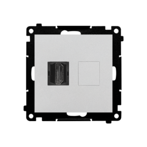 Simon 55 HDMI single socket, module, HDMI Standard: HDMI 1.4, matt aluminum — image 1