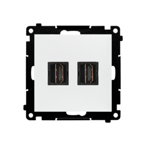 Simon 55 HDMI double socket, module, HDMI Standard: HDMI 1.4, white matt — image 1