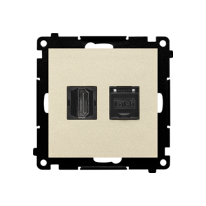 Simon 55 HDMI lizdas + kompiuterio lizdas RJ45 (6 kategorijos), modulis, matinis šampanas — nuotrauka 1