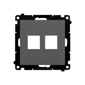 Simon 55 double Keystone flat IT/telephone socket cover, graphite mat — image 1