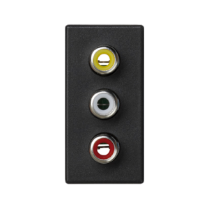 Plate, K45, 3× RCA (CINCH), 45×22.5mm, black — image 1