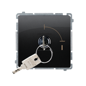 Simon Basic single switch with a key - 2 positions "0-1", black matt — image 1